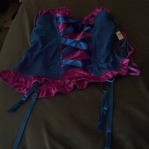 Always a First blue and purple intimate top